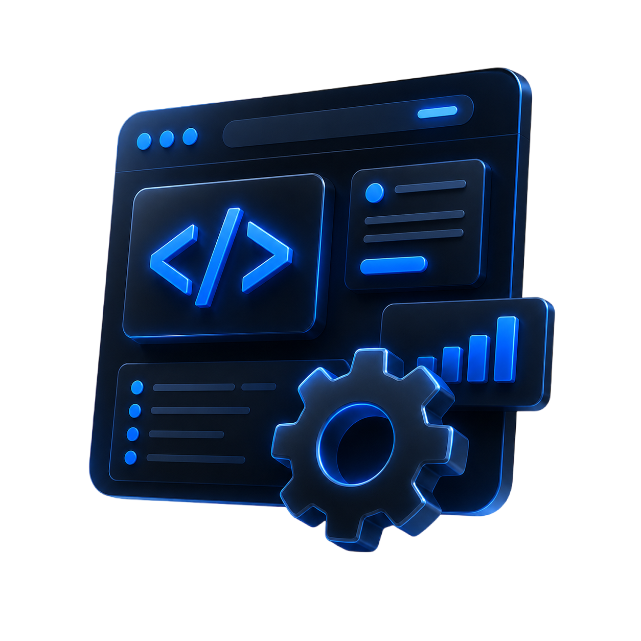3D custom web app dashboard preview