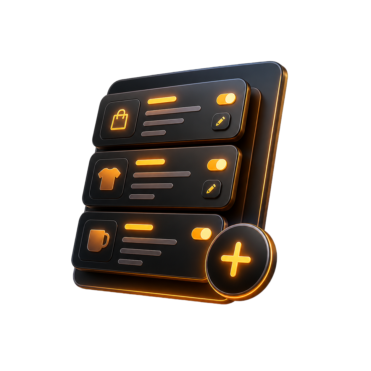 3D editable menu and product list preview